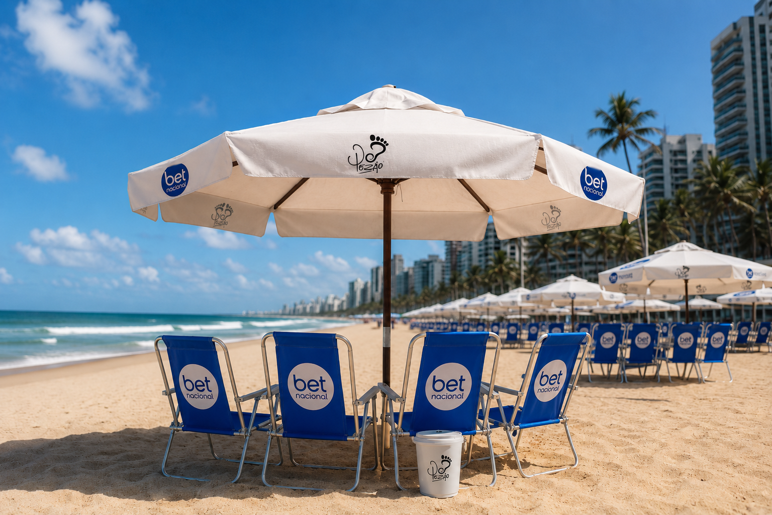 Guarda-sóis na praia