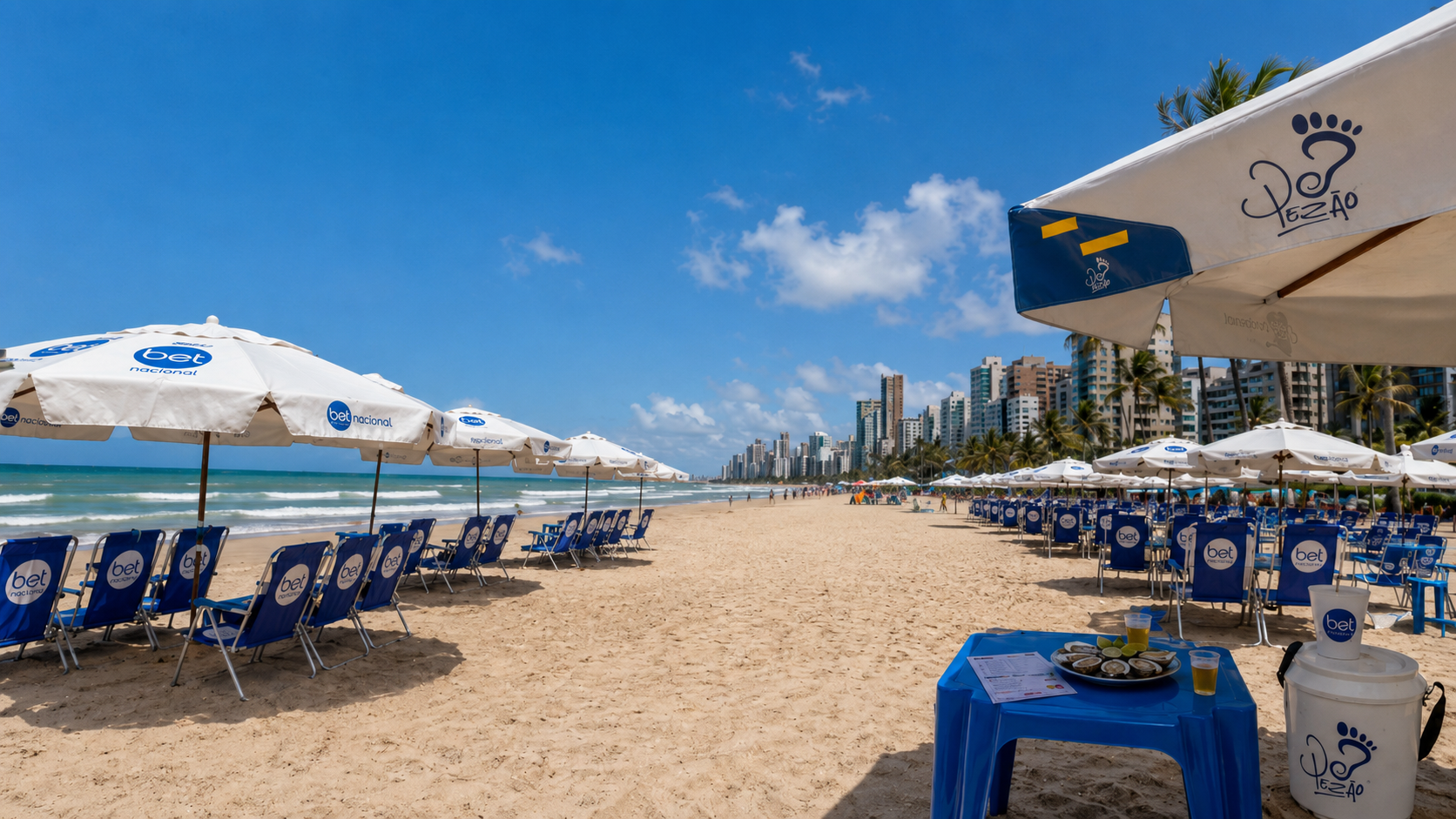 Ambiente da Barraca do Pezão na praia